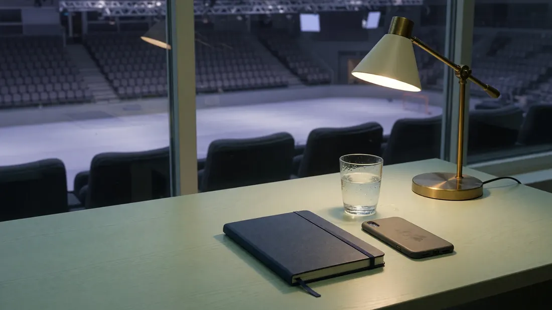 Mobile esports companion app on a desk